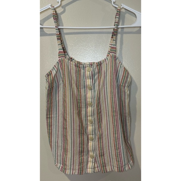 Madewell Button-Front Cami Tank inTextural Rainbow Stripe Size‎ XS - Picture 1 of 8